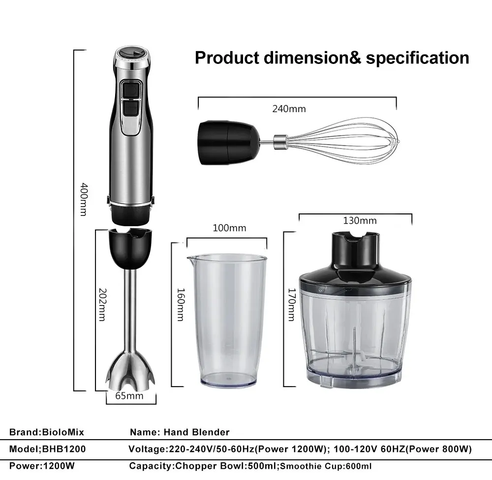 4 in 1 Biolomix Hand Stick Blender - Lazy Kitchenette