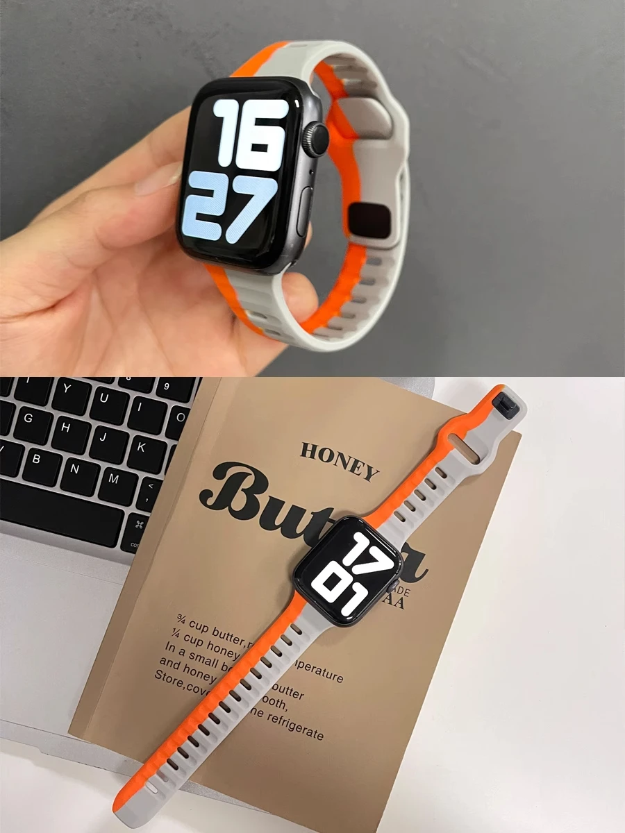 ตัวเลือกสินค้า สายนาฬิกาซิลิโคนยืดหยุ่น Apple Watch หลายขนาด