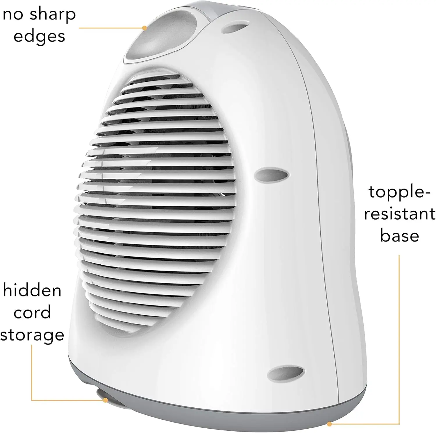 Nursery Space Heater, 1200W with Adjustable Thermostat, Electric Heater for Baby with Locking Controls, Tipover Protection, Safe