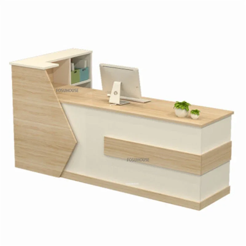 Modern Wood Company Front Reception Desk Simple Office Furniture Cashier Desk Parental Advisory Multifunctional TableN