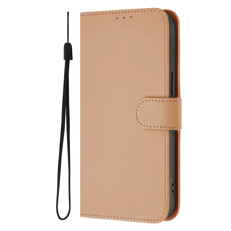 Candy Color Flip Stand Leather Phone Case - Universal Fit