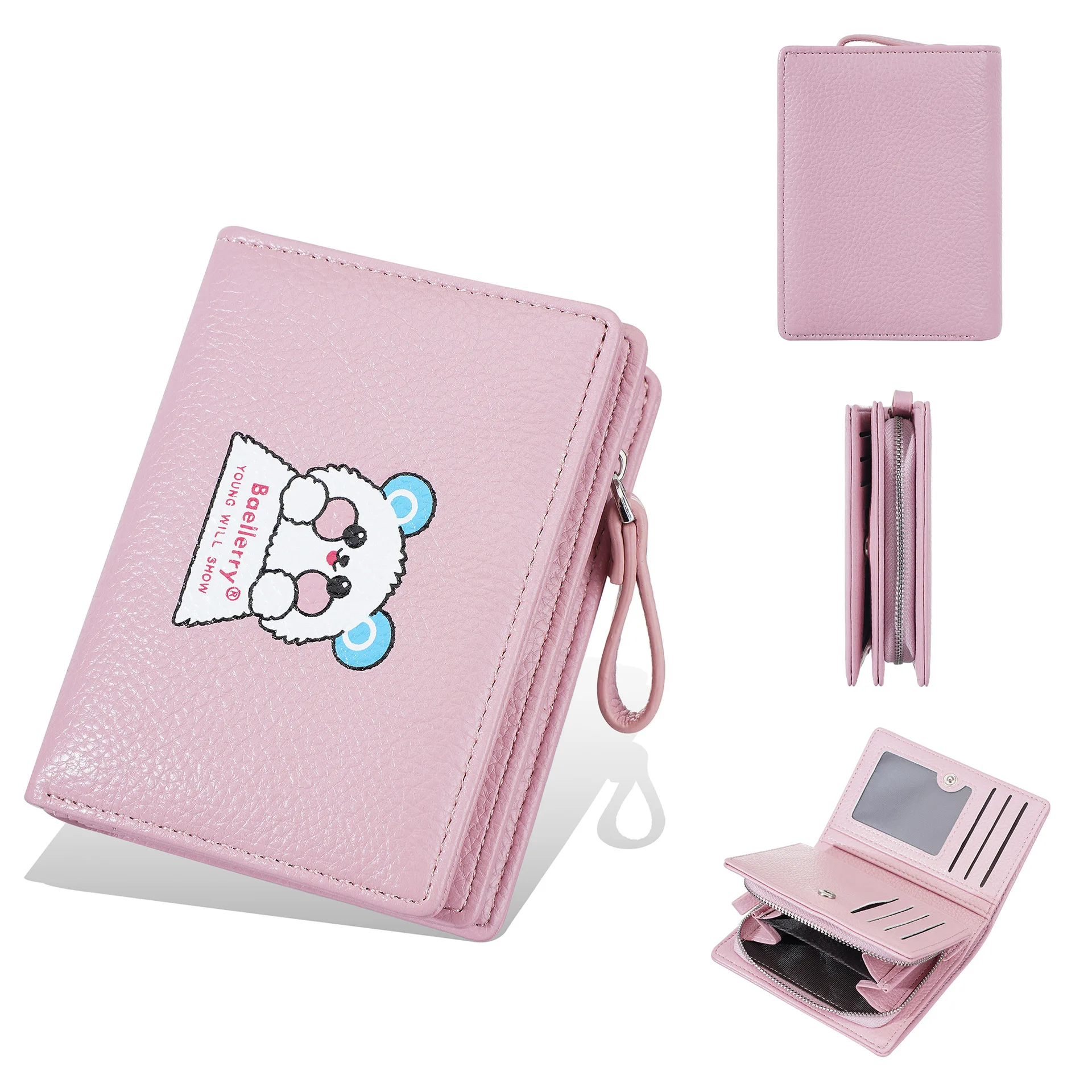 Large Capacity Thin Wallet, Cute Cartoon Bear Style, Lightweight and Portable, Simple Everyday Wallet