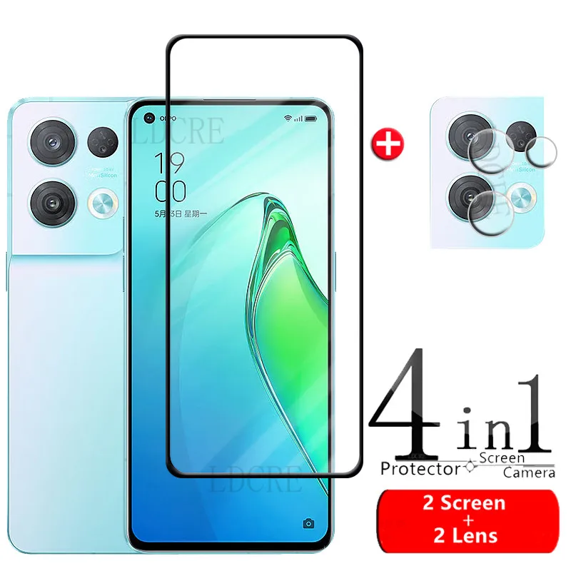 4 In 1 Per Oppo Reno 8 Pro Vetro Per Oppo Reno 8 Pro Vetro Temperato 9H Protezione Schermo Intero Per Oppo Reno 8 Pro Plus Vetro Obiettivo