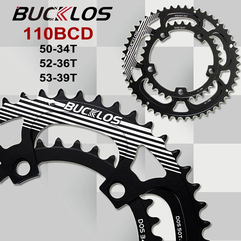 

BUCKLOS Bicycle 110BCD Chainring 50T 34T 52T 36T 53T 39T Bike Chainwheel 8/9/10/11V Chain Wheel for Road Bike Cycling Parts