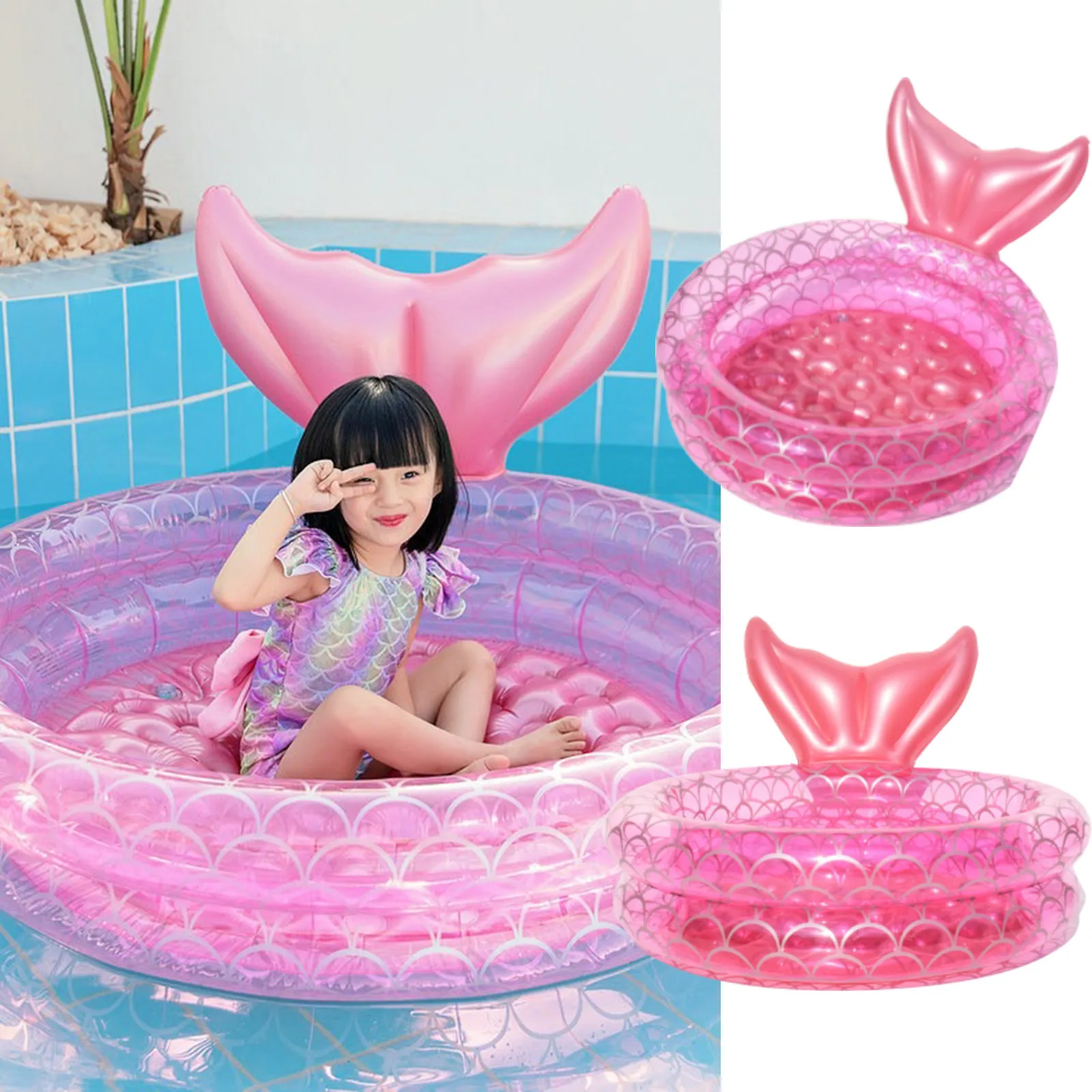 OEMG Baignoire gonflable Rose portative d'enfants avec la