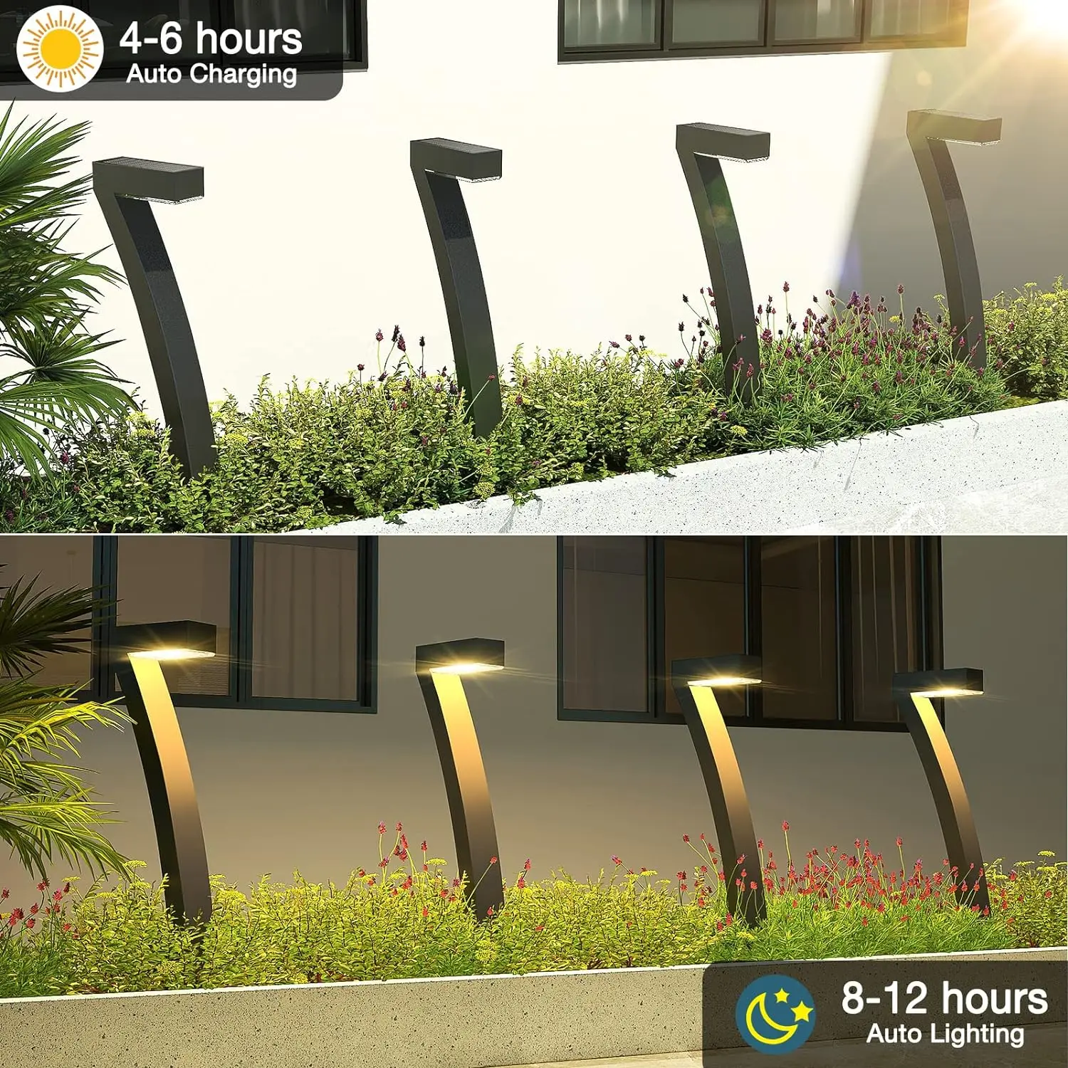 thumbnail image 2 of DEYUOAU Super Bright Solar Lights 6-Pack - Waterproof Outdoor Garden Lighting 2 of 13
