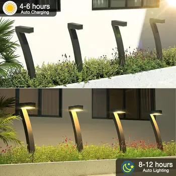 6Pack Bright Solar Outdoor Lights Pathway, 12 Hrs Solar Garden Lights, Auto On/Off for Outside Landscape Path Yard Walkway 2