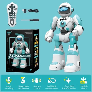 Robot RC intelligente Controllo vocale dei gesti Macchina di programmazione Musica Danza Giocattoli Registrazione Robot elettrico Giocattolo Regalo per bambini