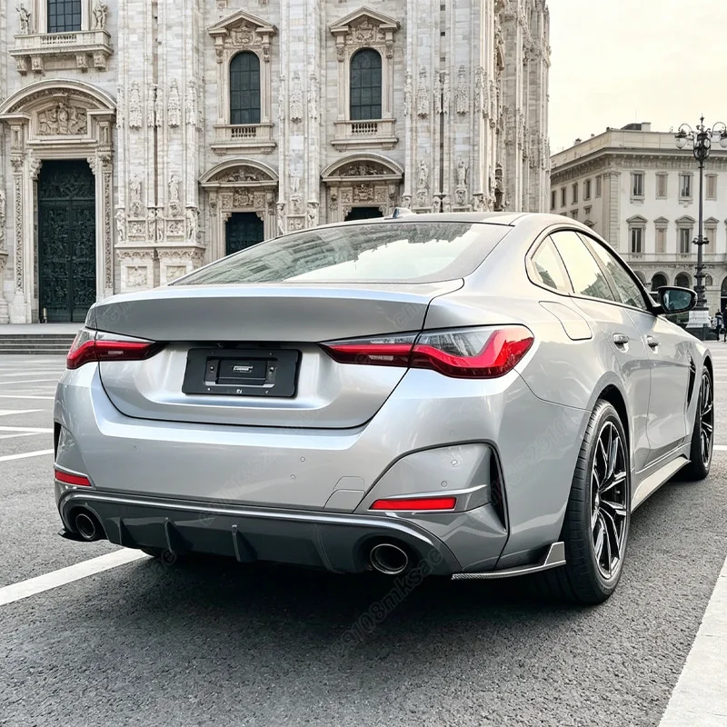 BMW 4 시리즈 G26 M 스포츠 2020 2021 2022 2023 2024 2025 2026 자동차 리어 범퍼 사이드 스플리터 장식 액세서리 키트