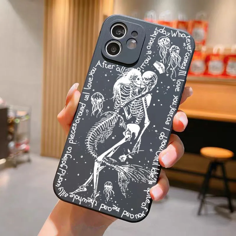 Aesthetic Flower Skeleton Skull Phone Case For Xiaomi Redmi Note 13 11 12 Pro Plus 5G 10 10S 11S 12S Cover For Redmi 12C 13C 4G - Image 4