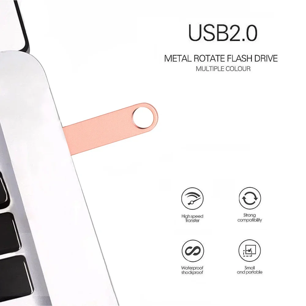 금속 USB 플래시 드라이브 펜 드라이브, 메모리 스틱 선물, 무료 맞춤형 로고, 4GB, 8GB, 16GB, 32GB, 64GB, 128GB, 10PCs/로트