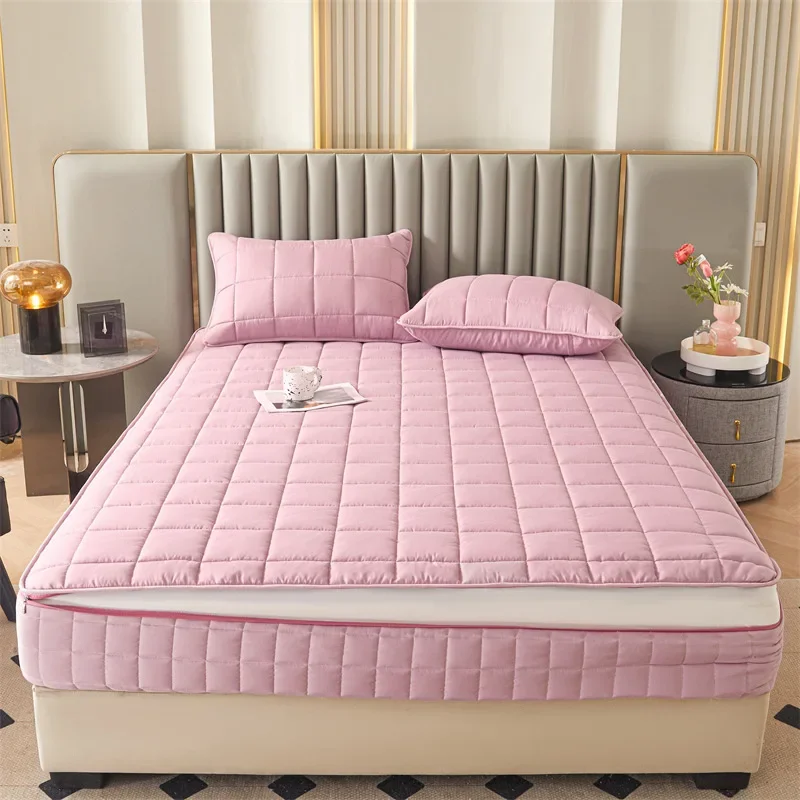 Six Sides Full Enclosed Mattress Protector Cover with Zipper Closure Thicken Quilted Mattress Topper Pad Luxury Soft Bed Sheet 6