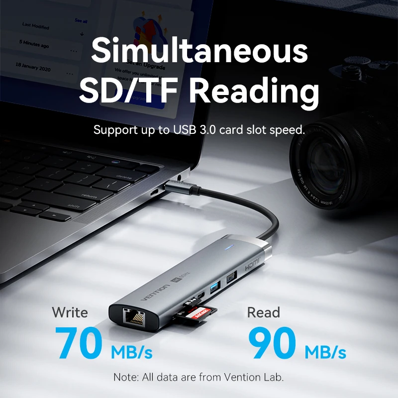 Vention New USB Hub HDMI 4K 60Hz 9 in 1 PD 100W USB C 3.2 Gen2 Hub 5Gbps Splitter Expansion Adapter for Macbook Air M1 M2 Laptop 5