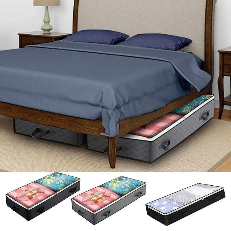 

Collapsible Storage Bin Closet Clothes Organizer with Handle Zippered Foldable Storage Bin Portable Clothes Containers