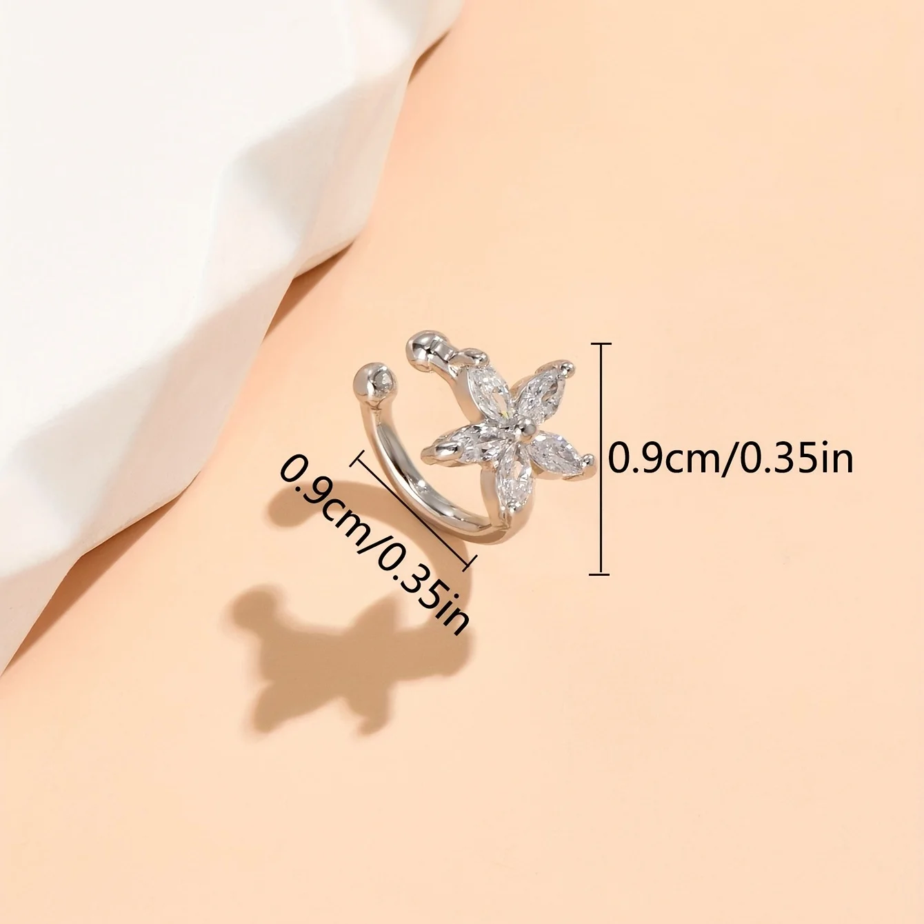 Glamour Lady exquisite simple zircon set flower earrings banquet jewelry - Image 3