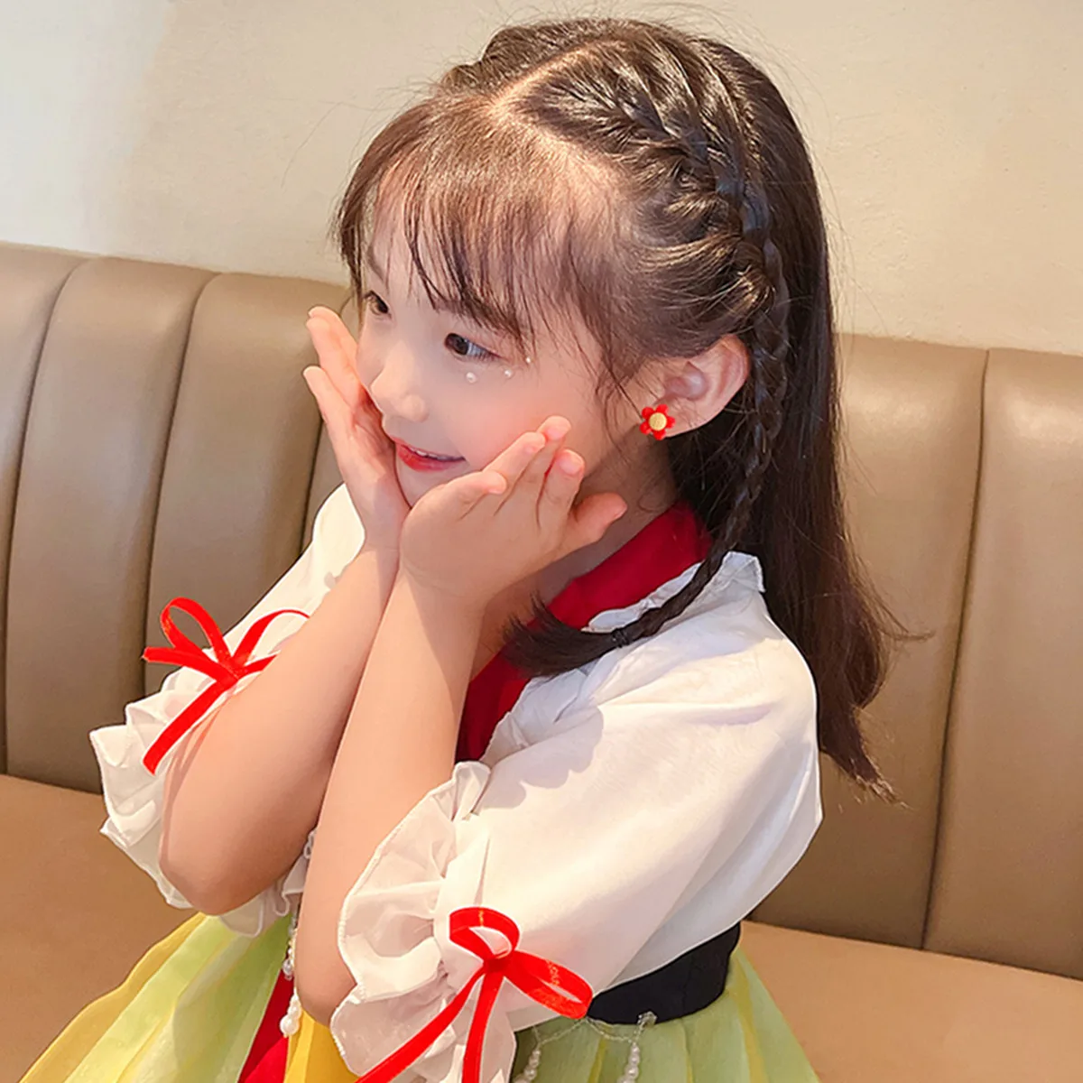 10Pcs Set Cute Girls Earrings Ear Clip No Ear Hole Flower Cartoon Earrings Children Princess Girls Birthday Gift Kid Accessories ear clip earrings clip earrings ear clip ear accessories