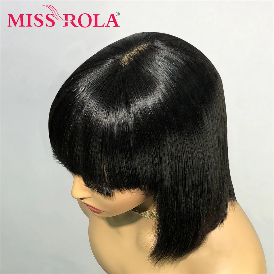 Miss Rola brasilia nischen 2x1 Bob Spitze Perücken 100% Echthaar Perücken natürlichen Haaransatz kleine Spitze Remy 180% Dichte – Detail 6