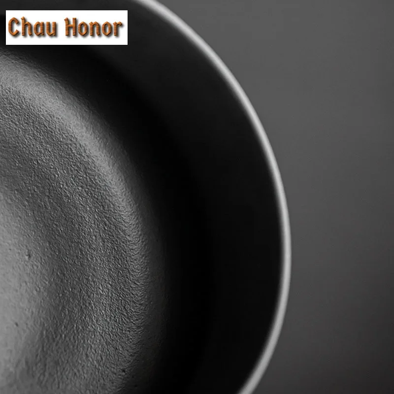 Black Pottery Ceramic Tea Washing With Cover Large Household Tea Residue Jar Jianshui Bowl Cup Washing Bowl Kung Fu Tea Ceremony