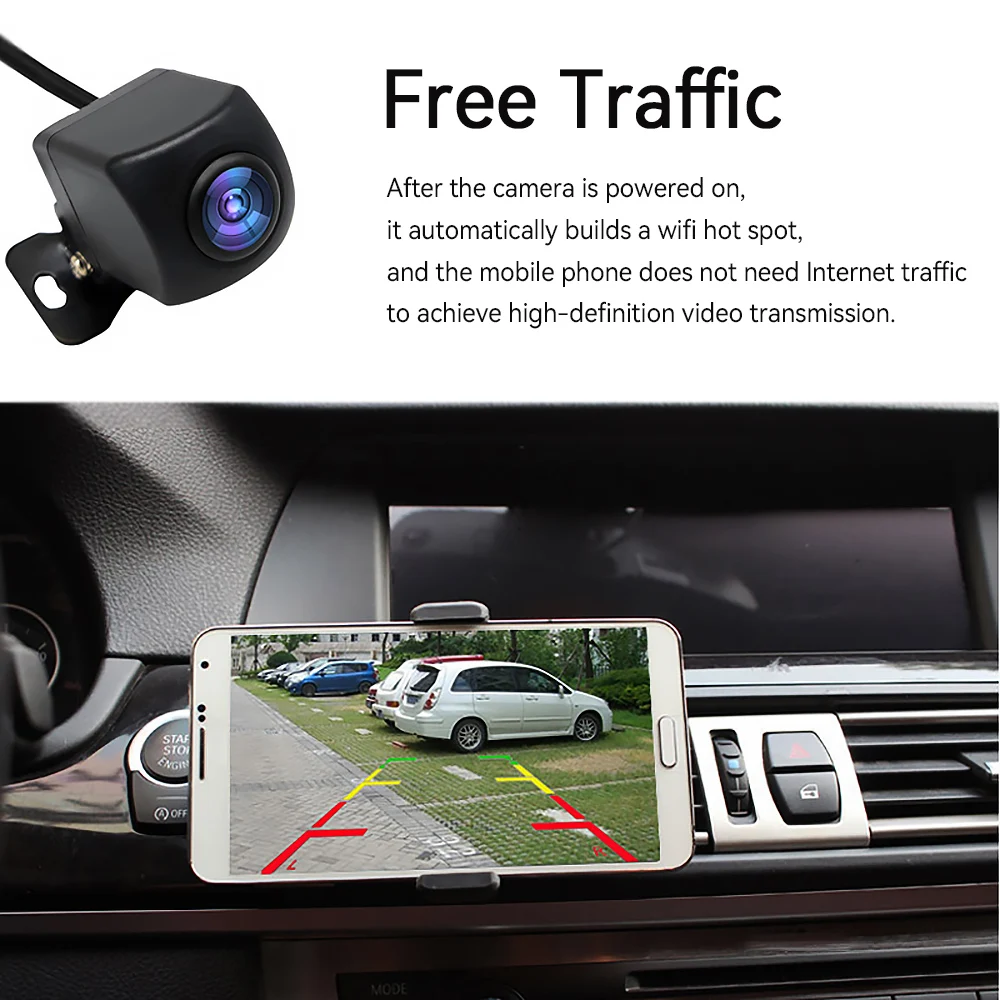 Extractme Professional Wifi Car Rear View Camera Car Camera HD Rear View  Camera BackUp Car Reverse Cameras Auto for Android Ios