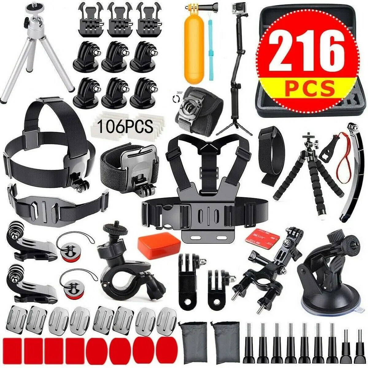 

For Gopro Hero7/ 6/5/4/Session camera Kit Accessories Set with Carrying Case