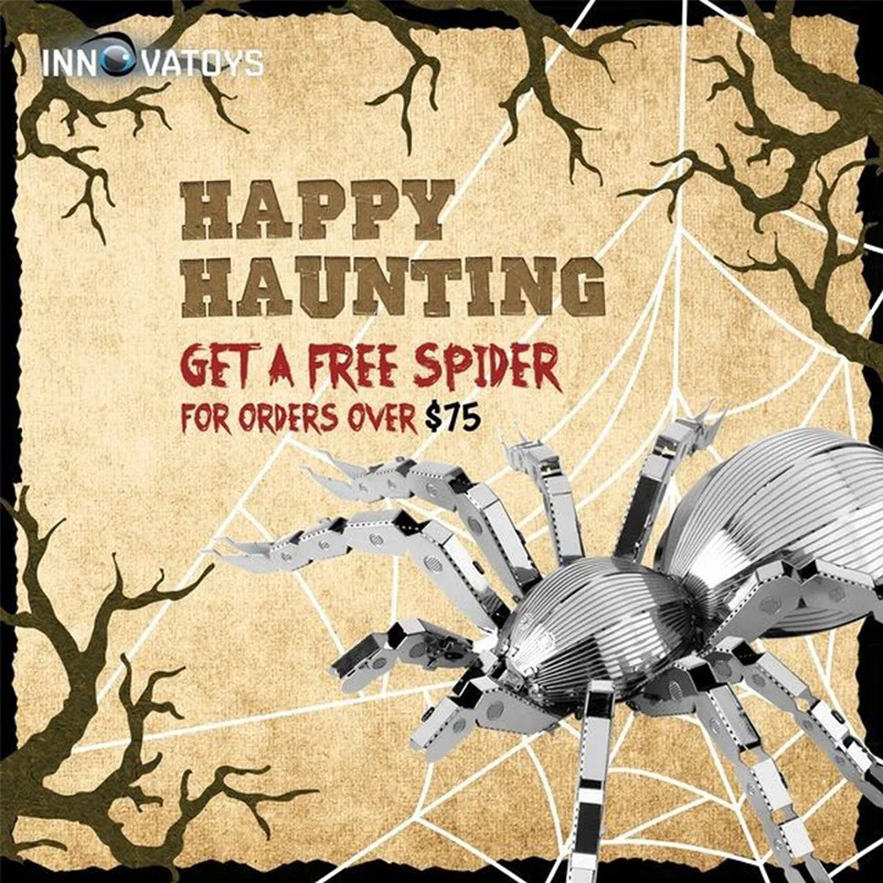 

Серия насекомых, серебристая цельнометаллическая Сборная модель из нержавеющей стали для самостоятельной сборки, 3D трехмерные головоломки без клея