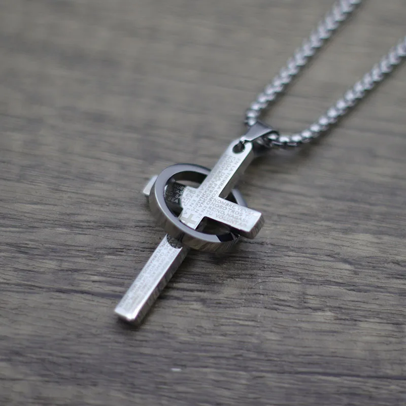 Stainless Steel Cross Necklace for Men
