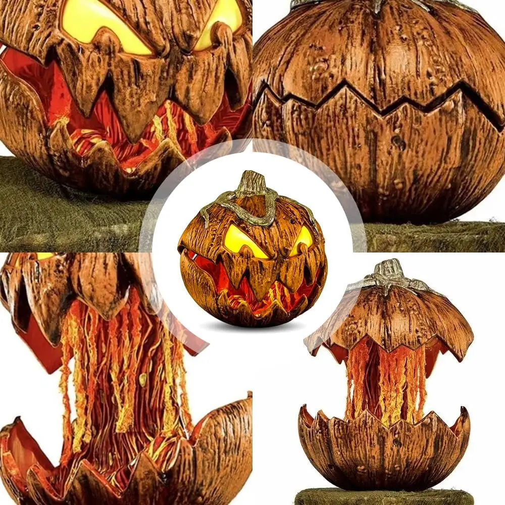 

2023 New Halloween Pumpkin Head Animatronic Props Halloween Rise and Fall Making Scary Sounds Halloween Decoration Pumpkin Head
