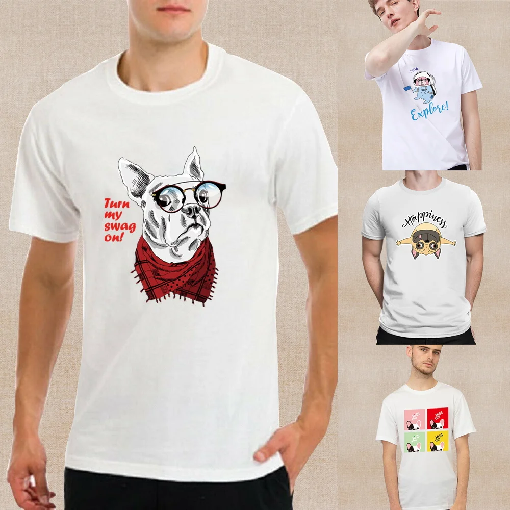 

Cute Dog Print T-shirts Trend Fashion Cartoon Short Sleeve Graphic Top Summer T-Shirts Male Tees Tops Harajuku Pullover Clothing