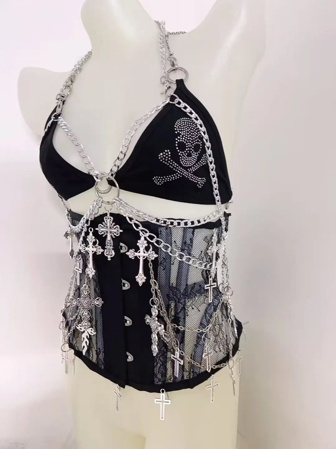 Skull Bra Top and Underbust Corset 5