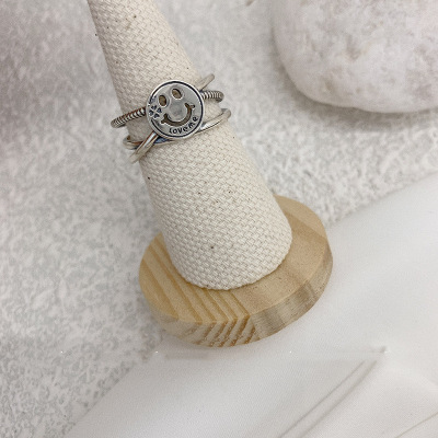 New Popular Cross Chain Opening Adjustable Punk Hip Hop Combination Ring Korean Fashion Temperament Men and Women Trend