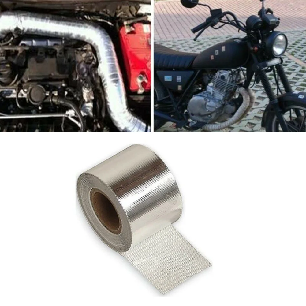 

Durable Portable Reliable Useful Tape Heat Shield Parts Protector Replacement Silver Wrap 50mm Accessories Auto