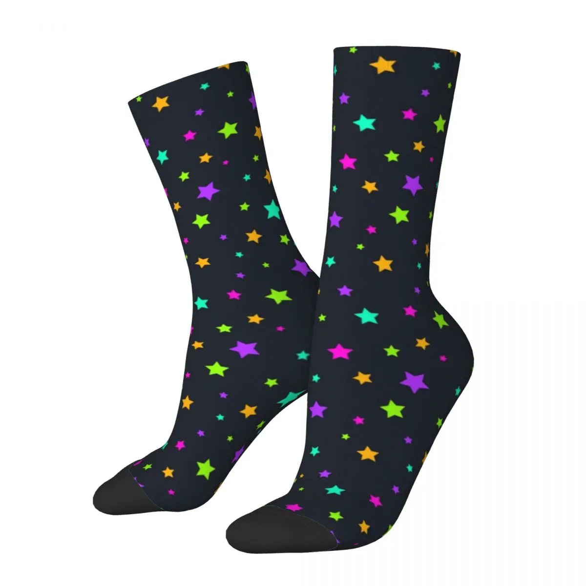 

Winter Warm Colorful Men's Women's Neon Stars Pattern Socks Sweat Absorbing Sports Socks