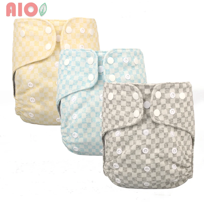 

AIO 1Pcs Washable Eco-Friendly Cloth Baby Diaper Reusable Adjustable Diapers Cloth Nappy Cover Fit 3-15kg Baby