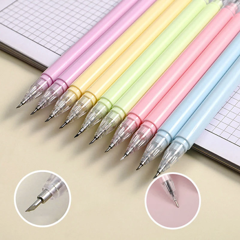 

1 Pcs Double Head Cutting Knife Gel Pen Portable Utility Knife Paper Cutting Pen DIY Craft Tools Sticker Washi Tape Cutter