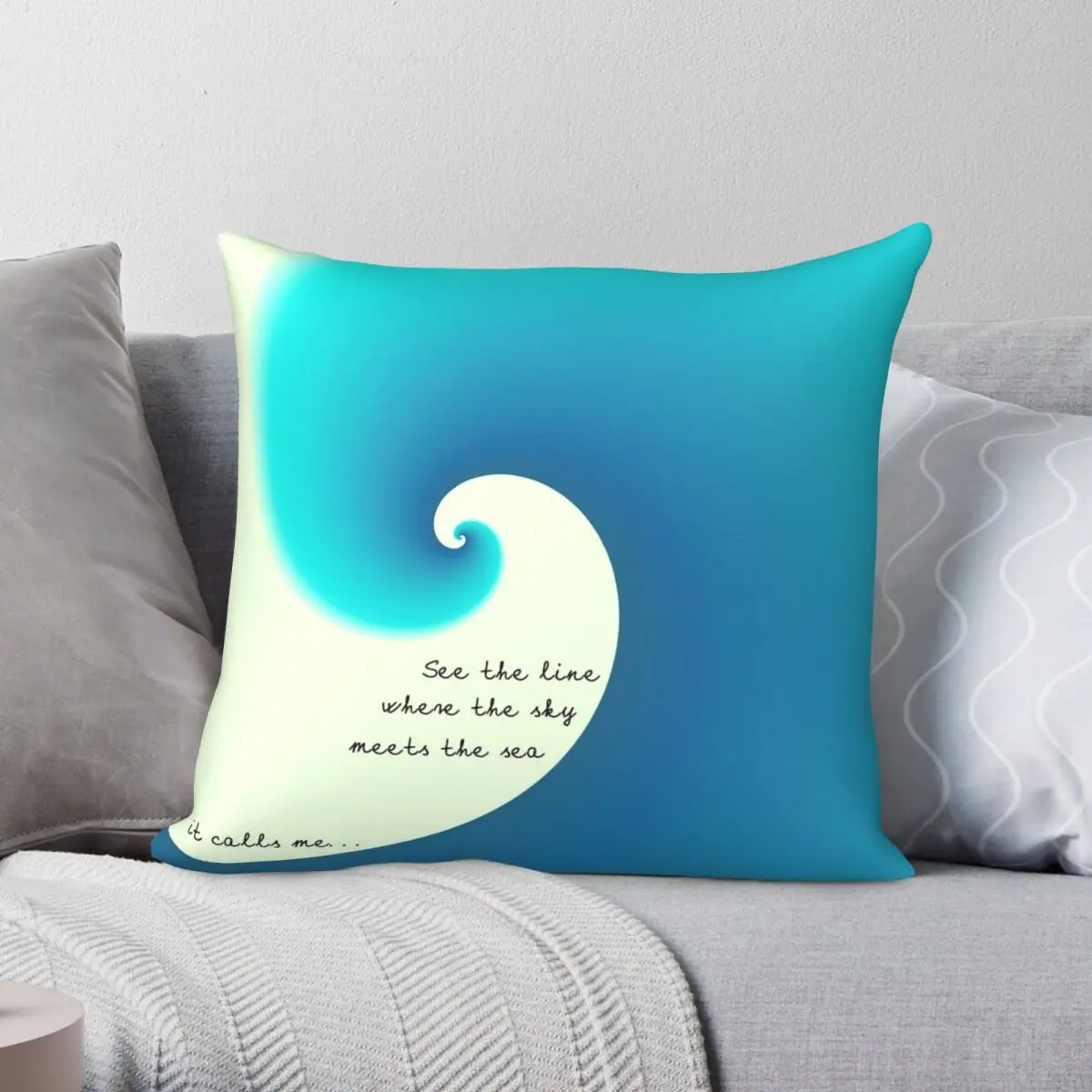 

See The Line Square Pillowcase Polyester Linen Velvet Pattern Zip Decor Home Cushion Cover