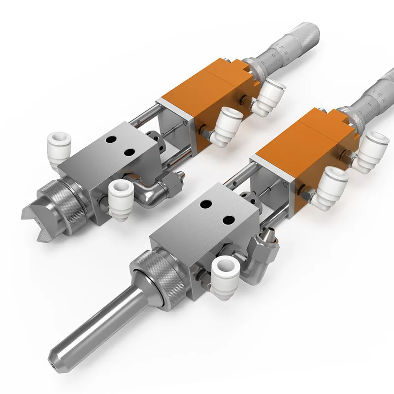 

Glue Dispensing Pneumatic Spray Valve Dispensing Head Round / Sector Atomizing Valve for Spraying Machine