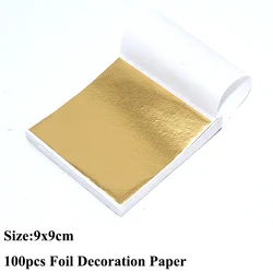 100pcs Multicolor Metallic Foil Sheets for DIY Art and Craft Projects (Light Gold)