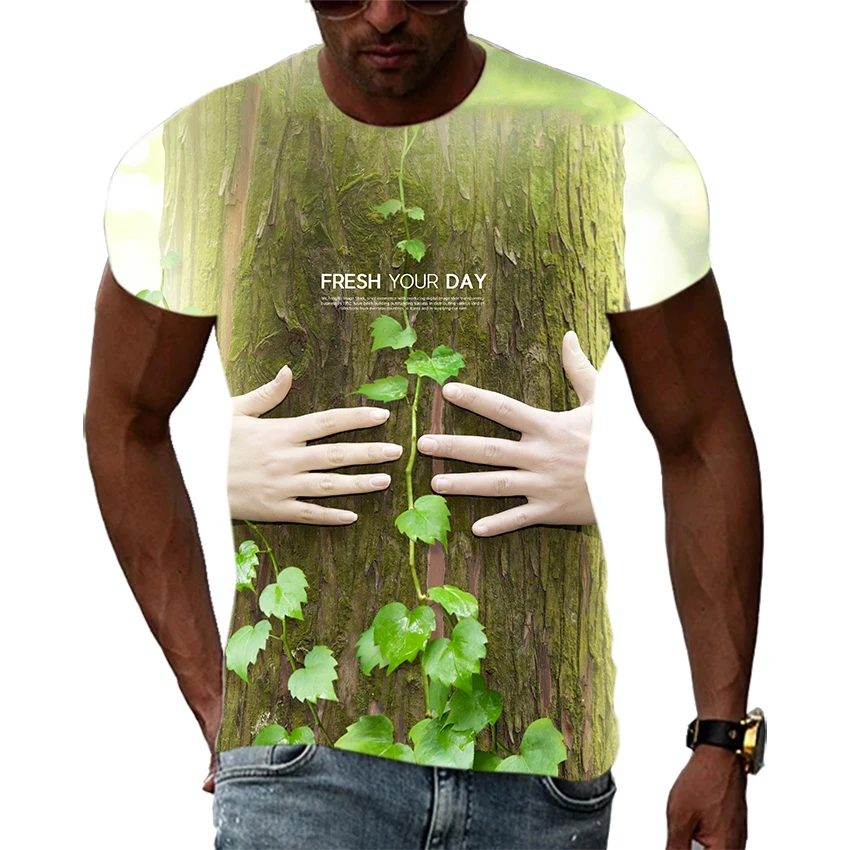 

New Tide Summer Fashion Fairy Picture Casual Print Tees Hip Hop Personality Round Neck Short Sleev Tops