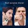 Mini Capsule Electric Shaver, Portable Mini Shaver, 2-in-1 Nose Hair Trimmer, USB Rechargeable Washable Rotary Razor for Men 2
