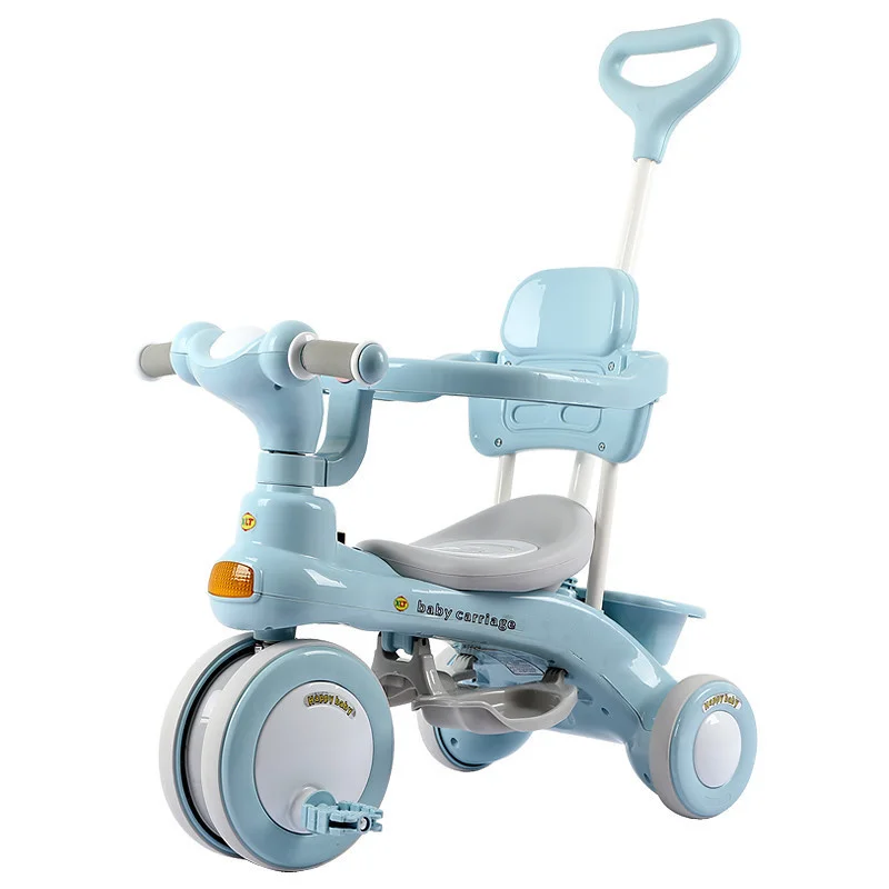 Baby Tricycle Pedal Bike 1-3 Years Old Kids Ride on Car Walking Tool Three Wheel Bicycle Infant Stroller with Music Light