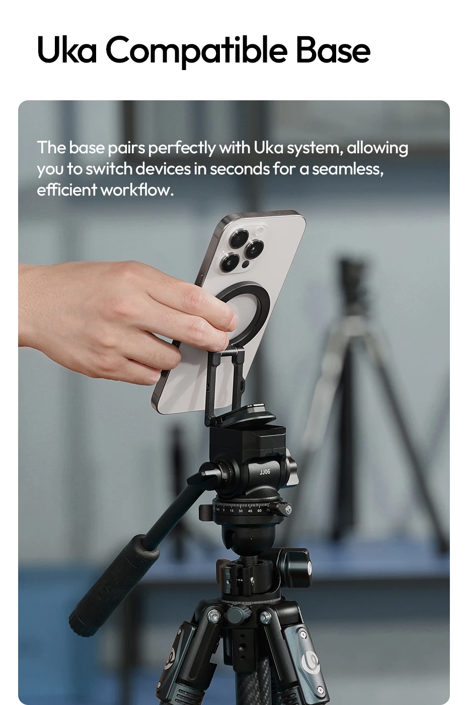 MA50 Uka Foldable Magnetic Phone Holder for Iphone 16 15 14 13 Tripod Mount Mags