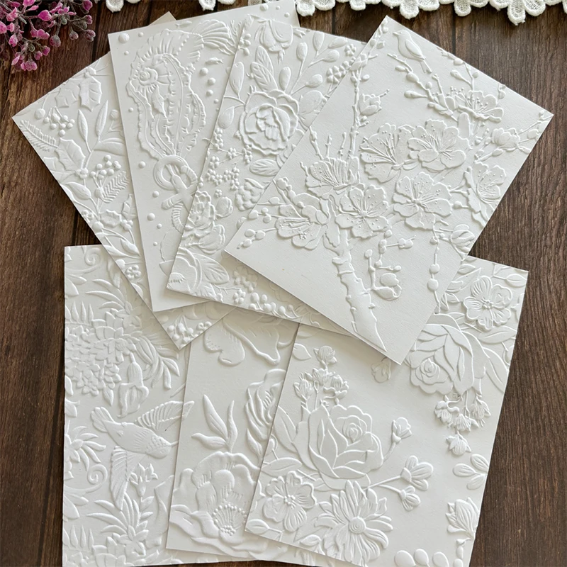 Exotic Flower And Bird Background Image 3d Relief Folder And Mold for Handcrafted Letter Background Greeting Card Scrapbook