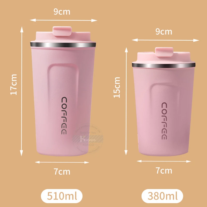 17oz/510mL Thermos Cup/Coffee Cup with Digital Thermometer for Keep Hot/Ice  Coffee,Tea and Beer, Stainless Steel Vacuum Insulated Mug Spill Proof with