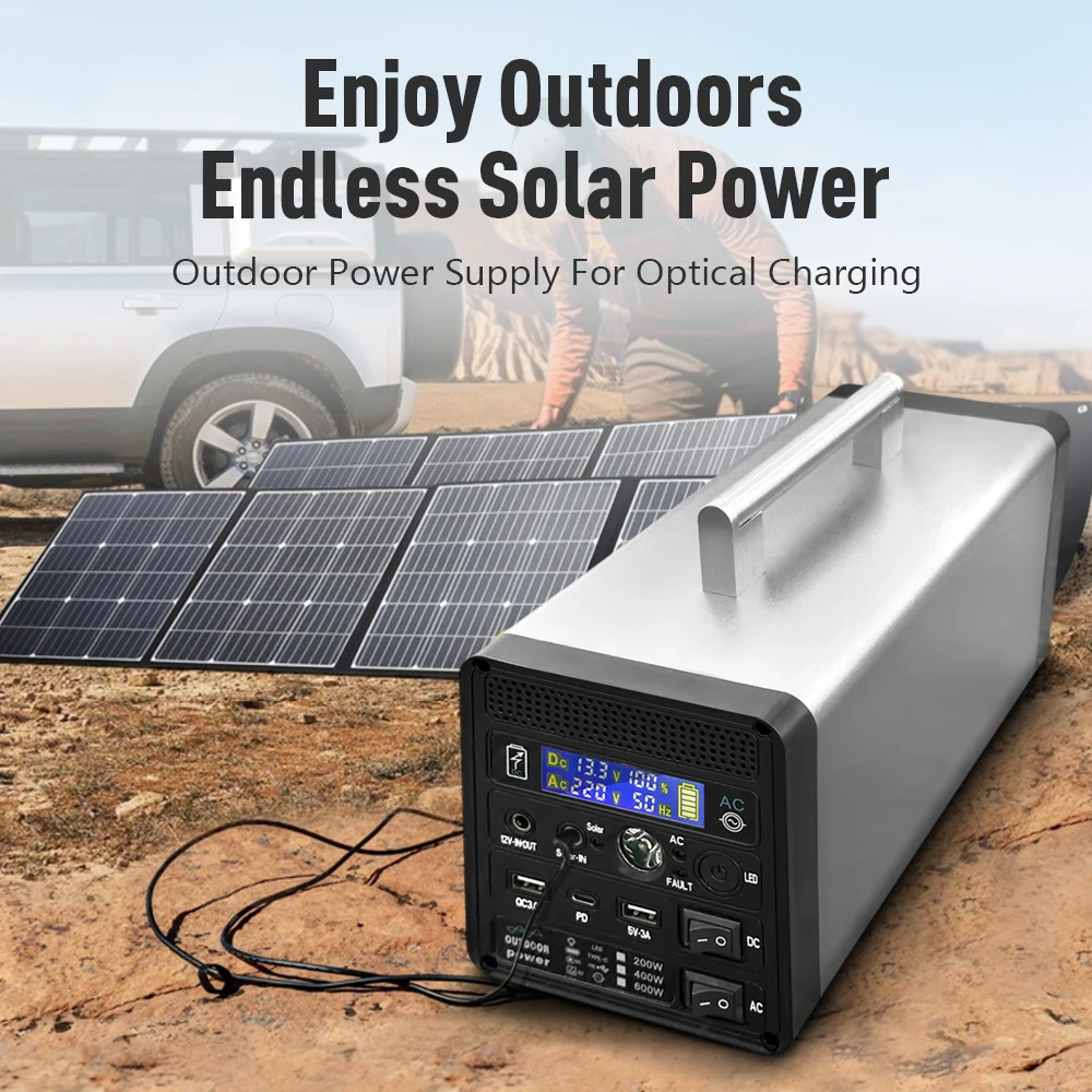 Description Picture 4 of itemPower Station Solar Generator Outdoor Energy 220V Portable Solar Generator 400W 96000mAh LED Pure Sine Wave Inverter Home Car