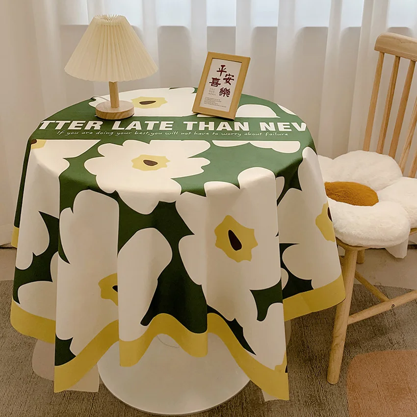 

Short Plush Flowers Table Cloth Floral Decorative Table Cover for Home Party Kitchen Dining Coffee Table Photo Background Cloth