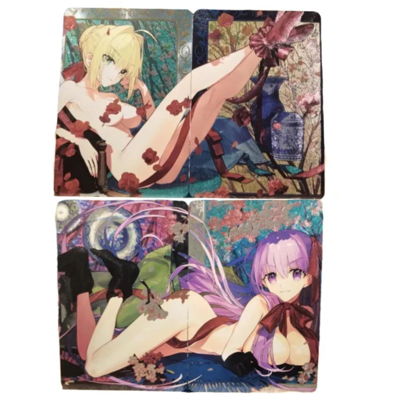 

2pcs/set FGO Matou Sakura Altria Pendragon Animation Characters Flashcards Anime Classics Game Collection Cards Toy Gift