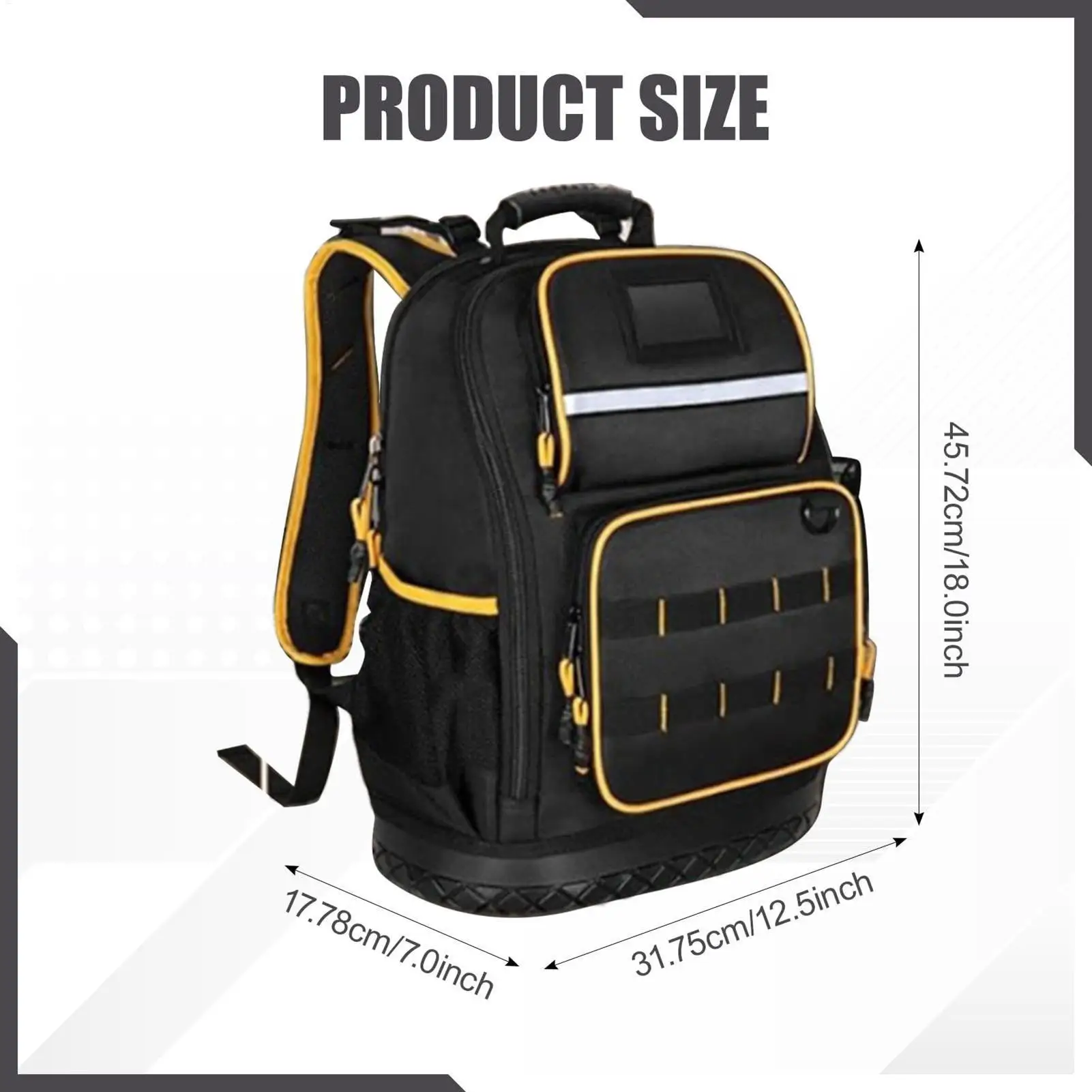 Backpack For Tools Hard Bottom Storage Tool Bag Organizer For Construction Site Repair Job Home Project Outdoor Camping Workshop