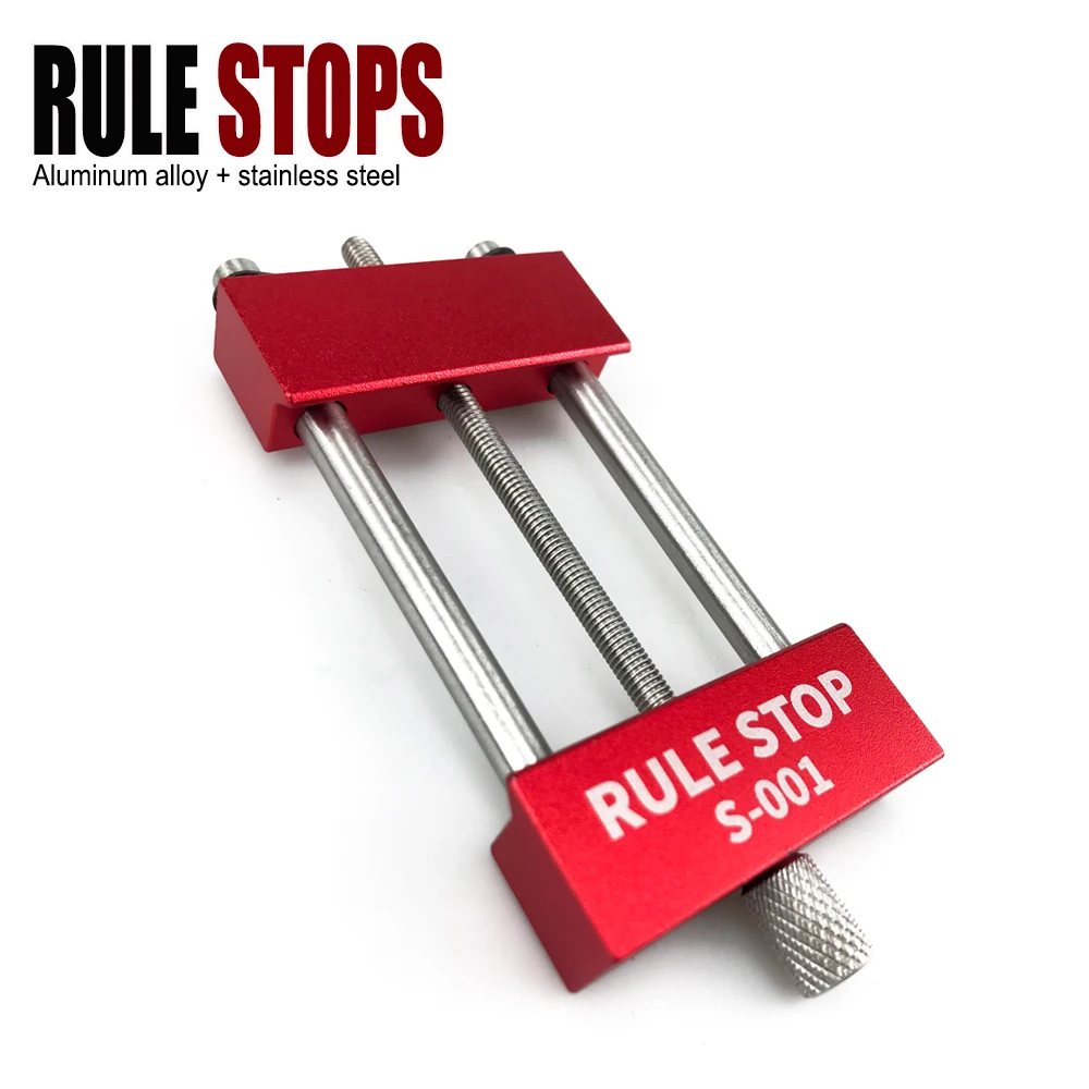 Convenient Rule Stop Woodworking Tools Steel Ruler Positioning Block Carpenter Scriber Gauge Marking Tool