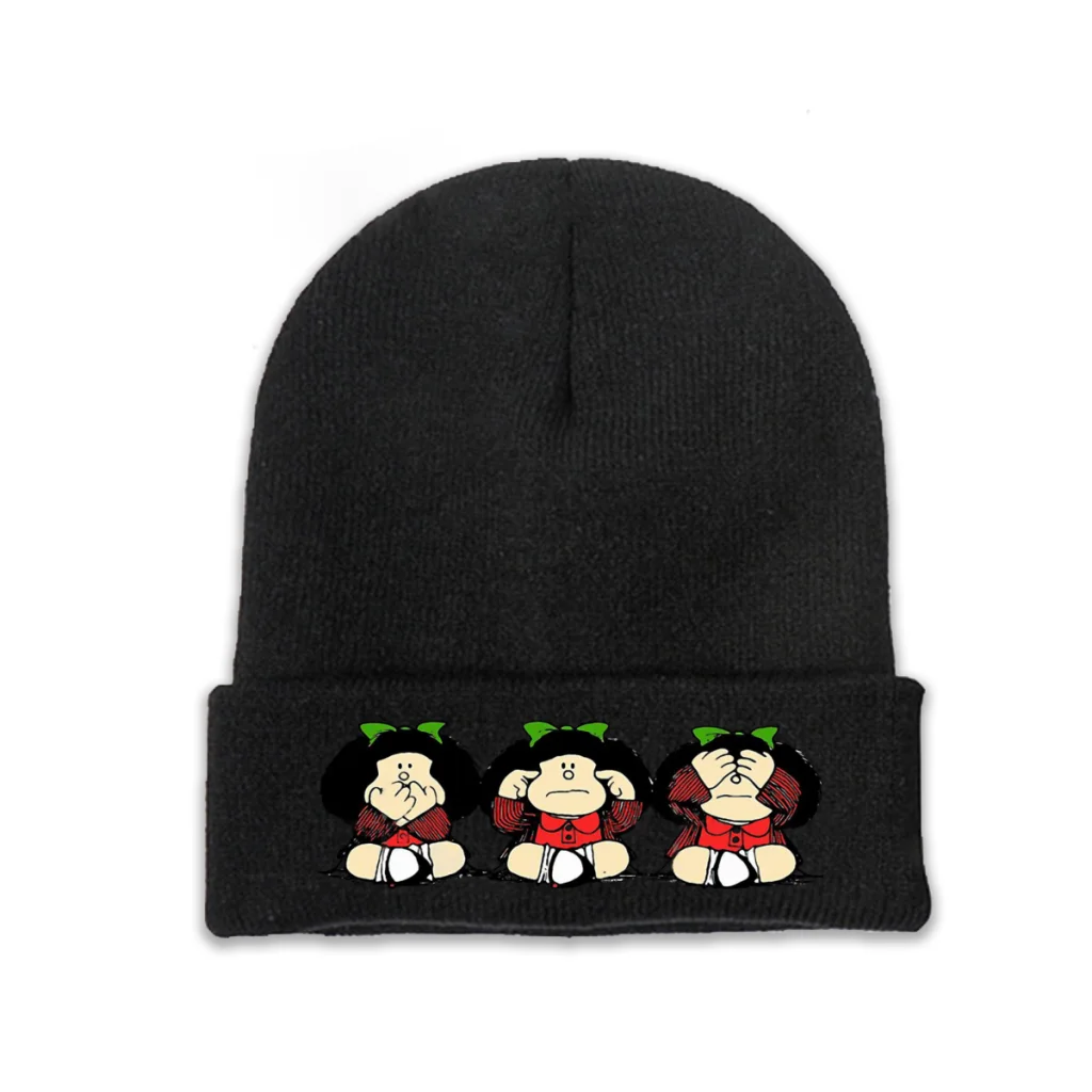 

Шапки Mafalda с Филипом из комиксов, шапочки, шапка с жестами, вязаная зимняя теплая шапка, шапки, лыжная шапка унисекс