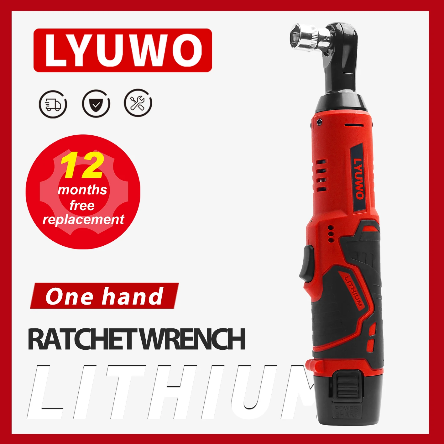 LYUWO 3/8 Rechargeable Electric , Ratchet Set, Angle Drill, Screwdriver To Remove Screw Nut, Automobile Maintenance Tool krachtige 24pcs 1 2 socket ratchet wrench combination automobile mechanical maintenance tool kit 8 32mm